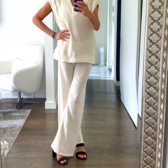 Zara Pants - Zara two piece Cream Knit too and Pant - GORGEOUS